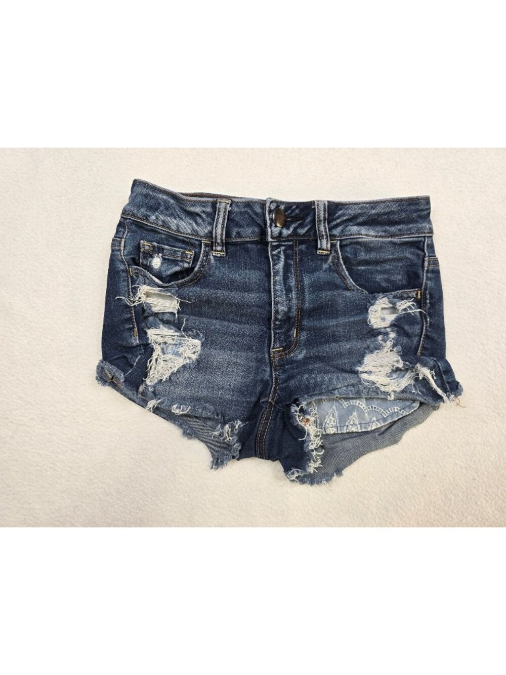 American Eagle Outfitters Super Stretch Hi-Rise Shortie Distressed Shorts Size 4